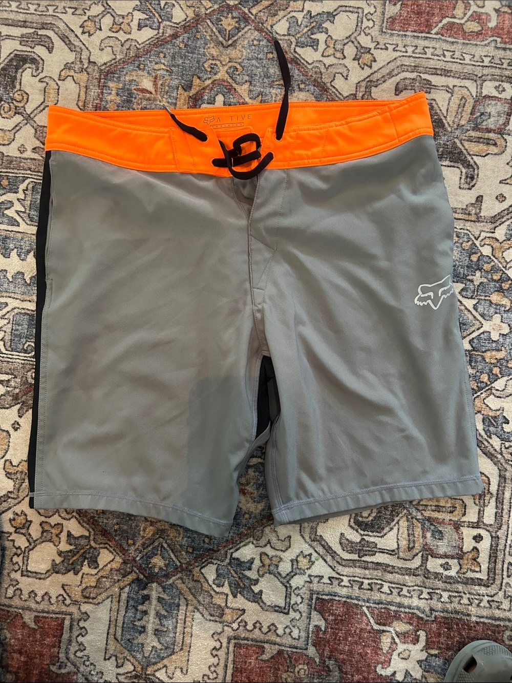 Fox Men’s Gray Board Shorts with Orange Waistband